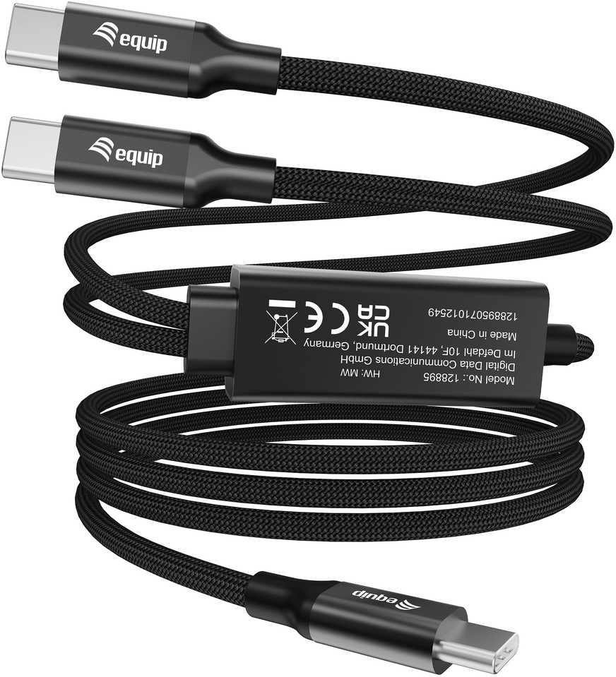 Equip Equip 128895 kabelis USB USB 2.0 1,5 m USB C 2 x USB C Juodas