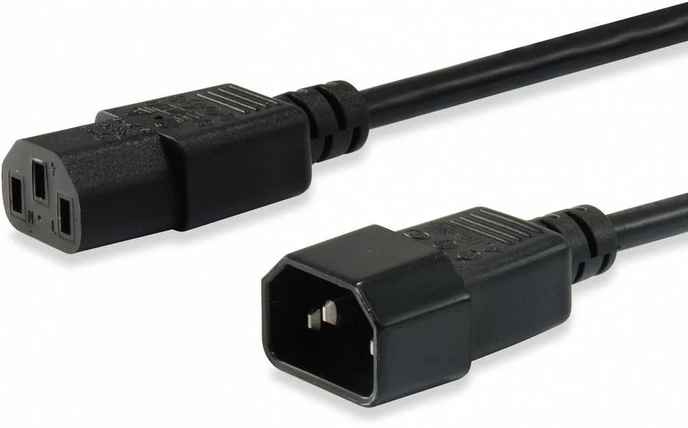 Equip Įranga Įrengti Kaltgeräteverl.-Kabelis maitinimo kabelis IEC C14 -> IEC C13 St/Bu 3m sw