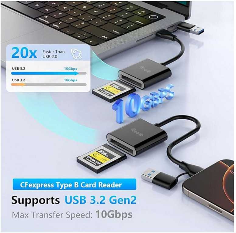 Skaitytuvas Equip Equip 245461 czytnik kart USB 3.2 Gen 2 (3.1 Gen 2) Type-C Juodas