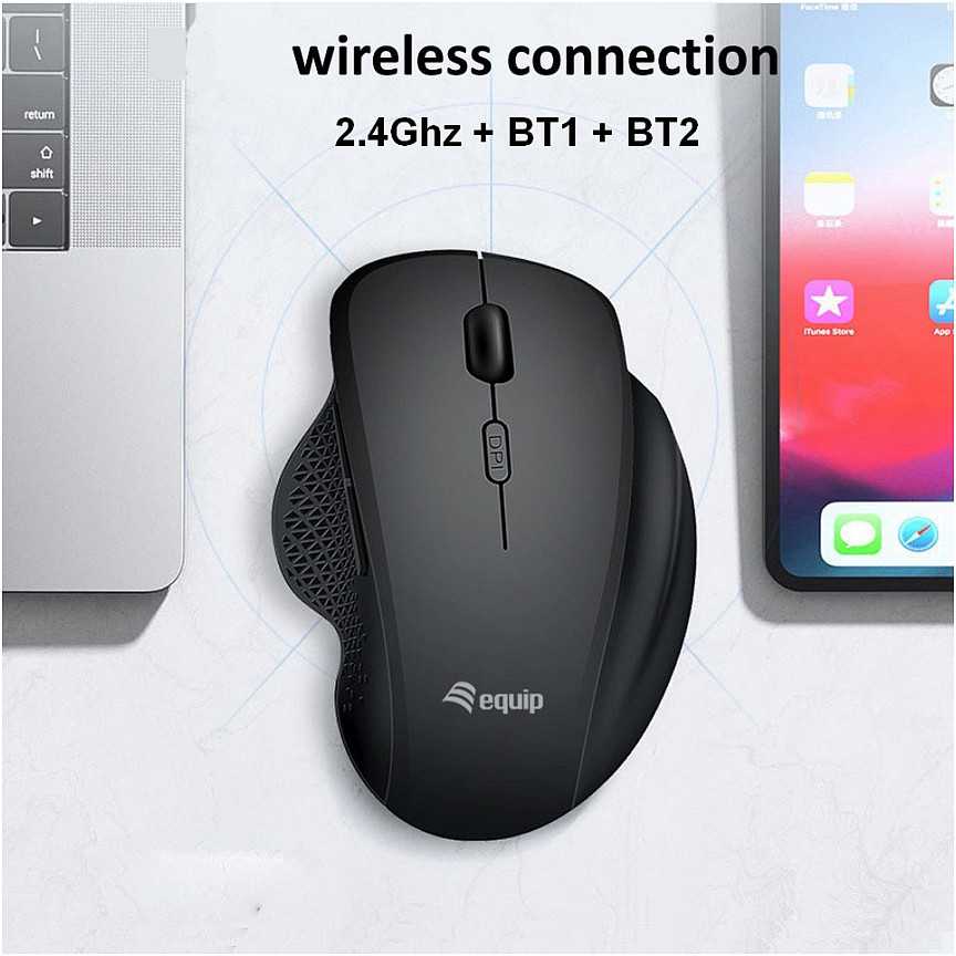 Pelė Equip Komfortmaus Wireless Dual Mode 6Btn Prawa Juodas (245121)