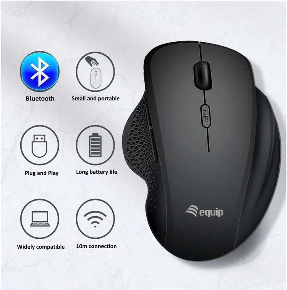 Pelė Equip Komfortmaus Wireless Dual Mode 6Btn Prawa Juodas (245121)