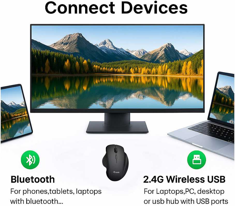 Pelė Equip Komfortmaus Wireless Dual Mode 6Btn Prawa Juodas (245121)