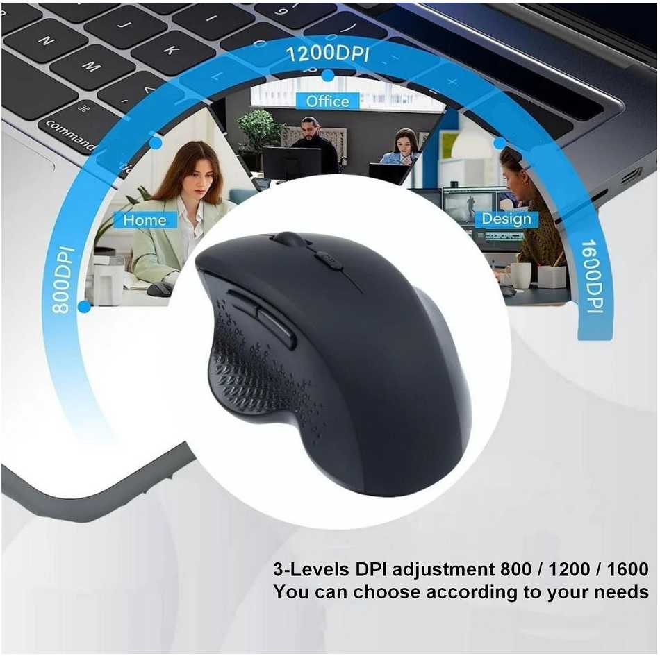 Pelė Equip Komfortmaus Wireless Dual Mode 6Btn Prawa Juodas (245121)