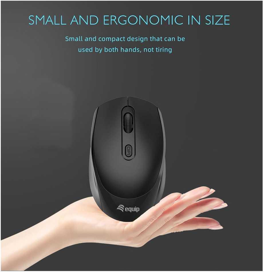 Pelė Equip Wireless Dual Mode 4Btn L+R Juodas (245122)