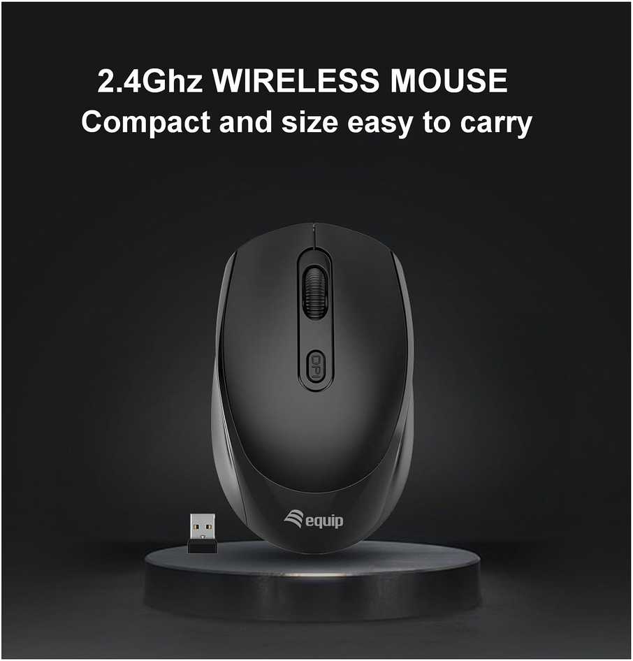 Pelė Equip Wireless Dual Mode 4Btn L+R Juodas (245122)