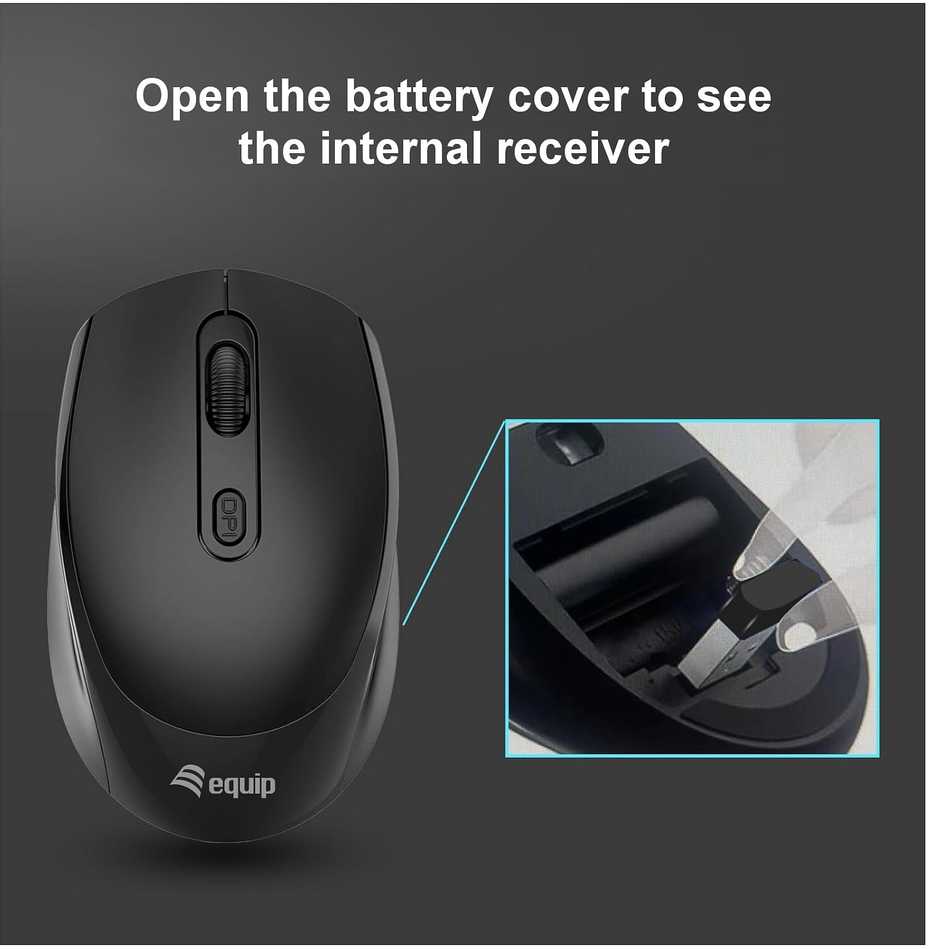 Pelė Equip Wireless Dual Mode 4Btn L+R Juodas (245122)