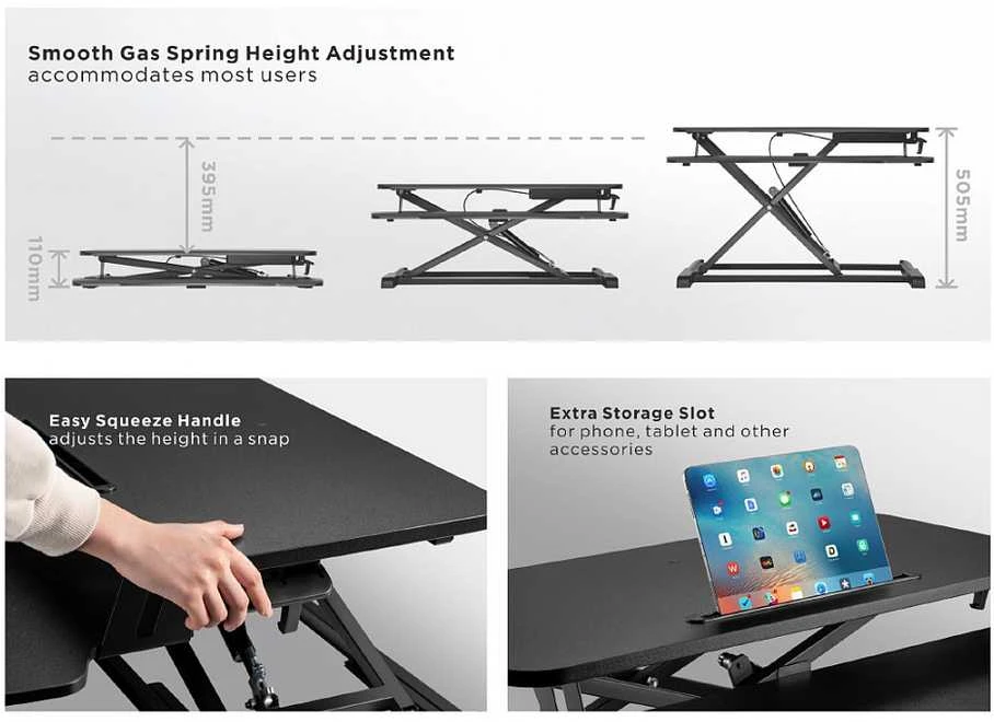 Įranga Equip ERGO monitoriaus stalas su sėdynės/stovo stovu juodas 15kg