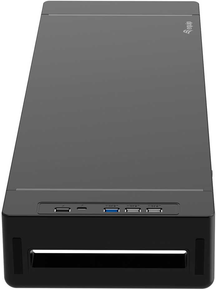 Laikiklis „Equip Juoda“ monitoriaus pakėlimo komplektas, 4xUSB-A/USB-C/+, 25 kg