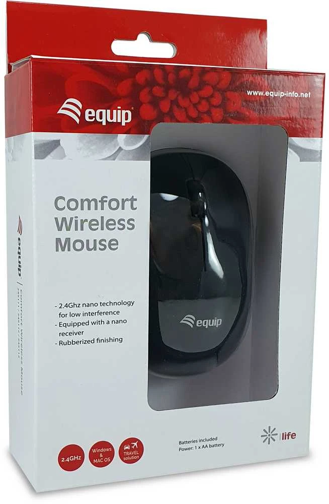 Equip Optinė belaidė pelė USB Komfort R+L juodas