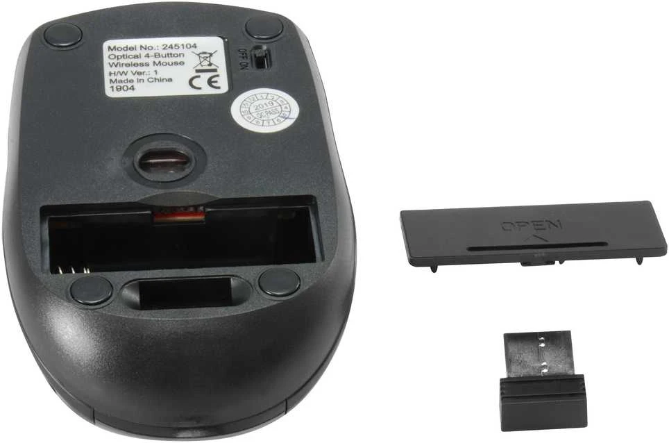 Equip Optinė belaidė pelė USB Travel 4 Tasten R+L juodas