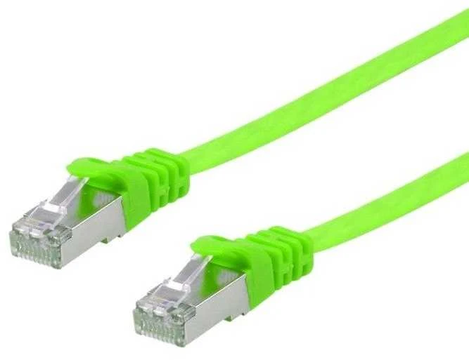 Equip Kabelis krosowy Cat6A U/FTP 2xRJ45 2.00m žalia płaski LSZH (607641)
