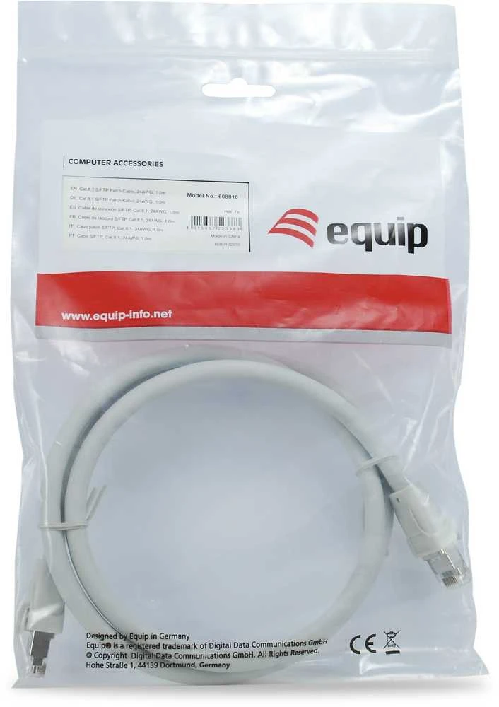 Equip Patchkabel Cat8.1 S/FTP 2xRJ45 0.50m grau LSZH Polybeutel