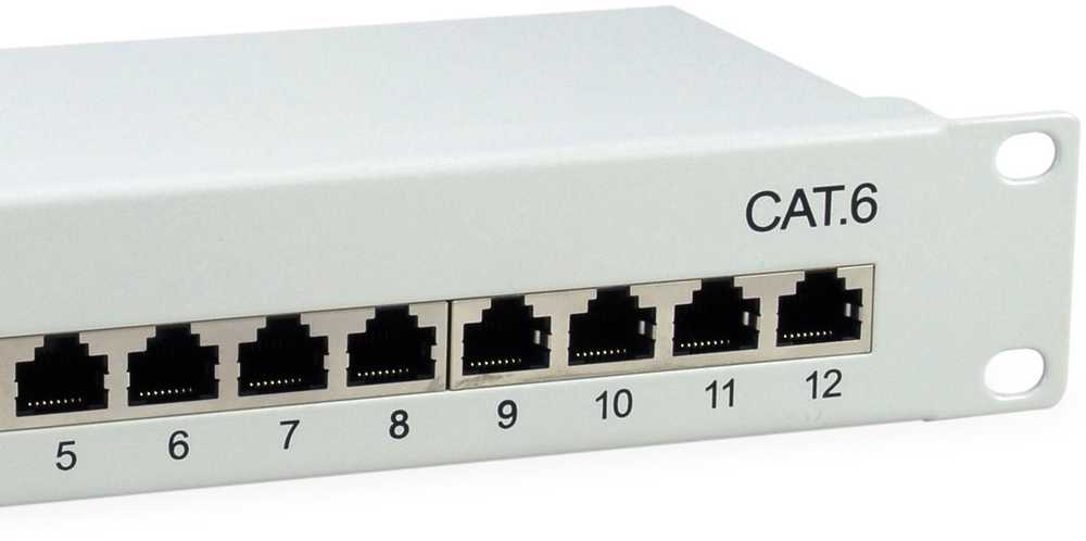 Įrengti Equip Patchpanel 12x RJ45 Cat6 10" FTP 1HE ISO/IEC hellgrau