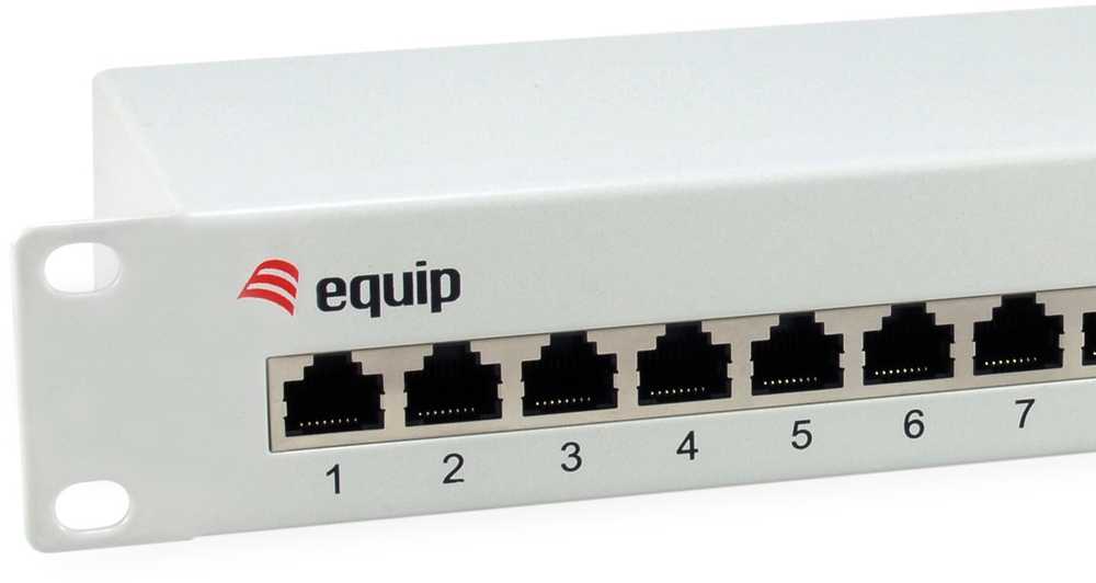 Įrengti Equip Patchpanel 12x RJ45 Cat6 10" FTP 1HE ISO/IEC hellgrau