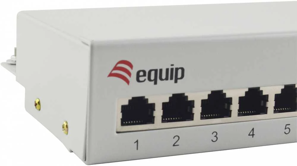 „Equip“ komutacinis skydelis 12x RJ45 Cat6 FTP darbalaukio ISO/IEC, pilkos spalvos
