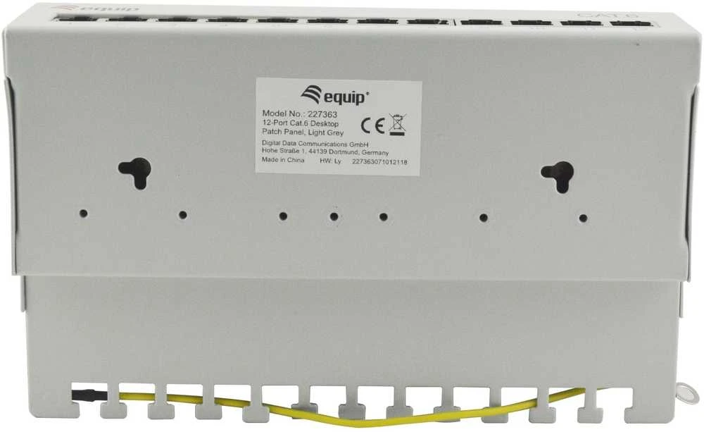 „Equip“ komutacinis skydelis 12x RJ45 Cat6 FTP darbalaukio ISO/IEC, pilkos spalvos