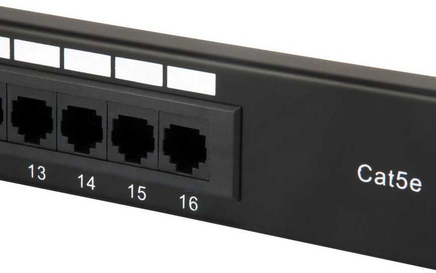 Equip Komutacinė panelė 16x RJ45 Cat5e 19" 1U neekranuota, juoda