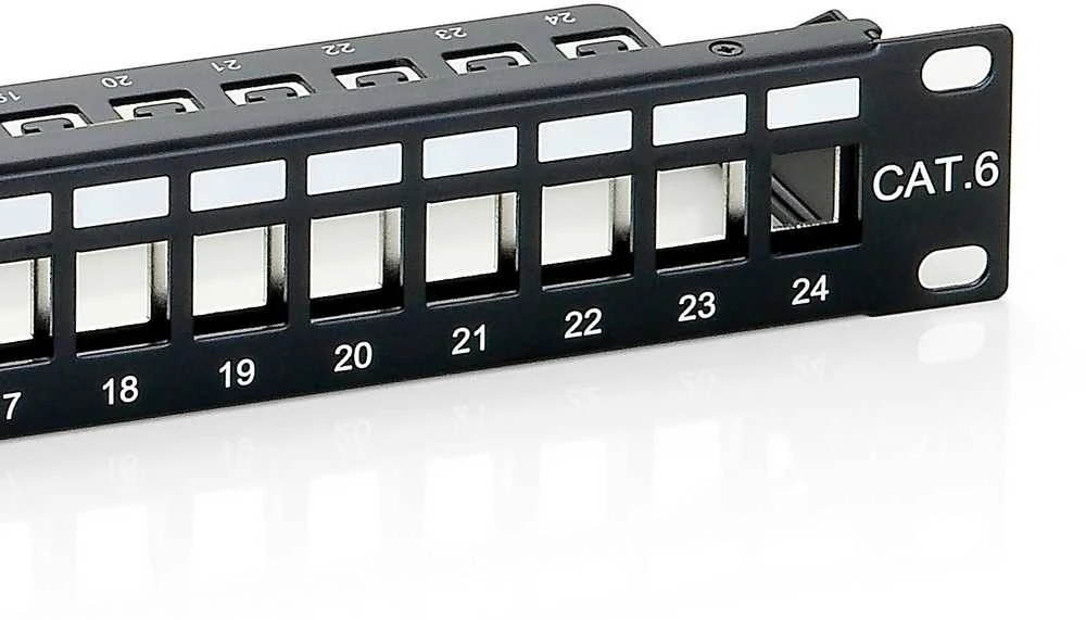 „Equip“ komutacinis skydelis 24x Cat6 19 FTP 1HE „Keystone“ montažo programinė įranga