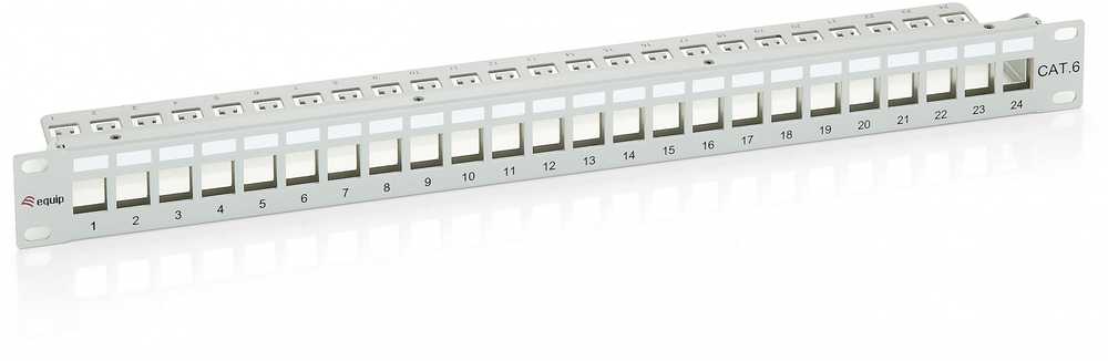 Equip Equip Patchpanel 24x Cat6 19'' FTP 1HE Keystone Montage gr