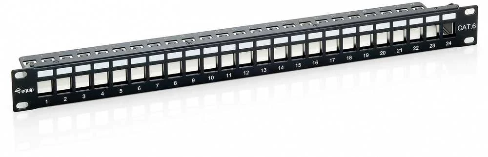 „Equip“ komutacinis skydelis 24x Cat6 19 FTP 1HE „Keystone“ montažo programinė įranga