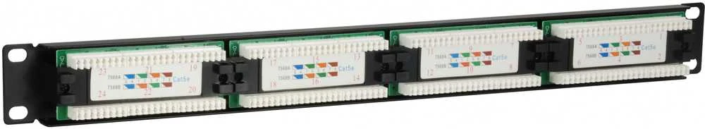 Equip Patchpanel 24x RJ45 Cat5e 19'' UTP 1HE juoda