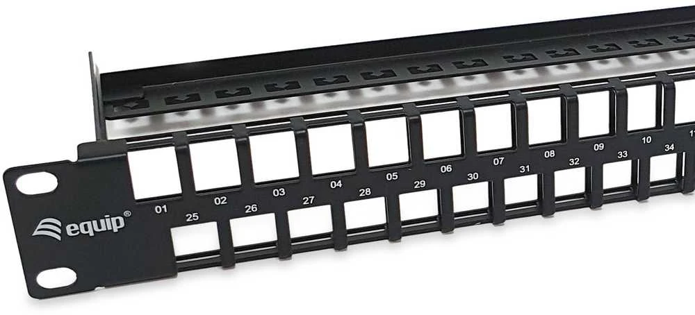 „Equip“ komutacinis skydelis 48x Cat6 19 UTP 1HE „Keystone“ montažo programinė įranga