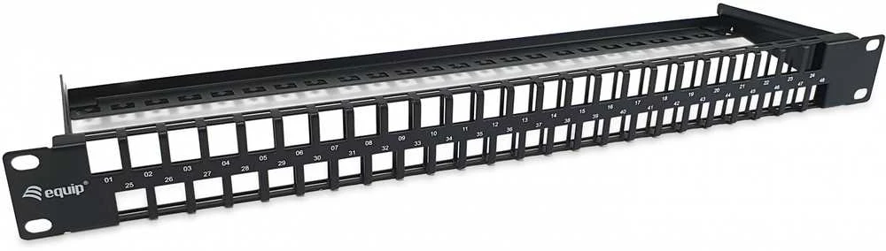 „Equip“ komutacinis skydelis 48x Cat6 19 UTP 1HE „Keystone“ montažo programinė įranga