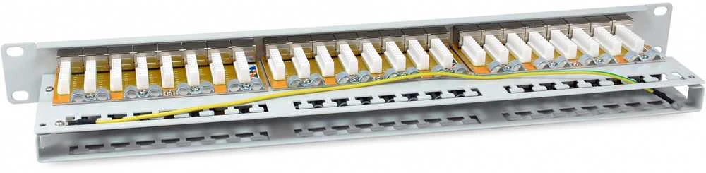 Equip Patchpanel 48x RJ45 Cat6A 19 FTP 1HE Premium hellgrau