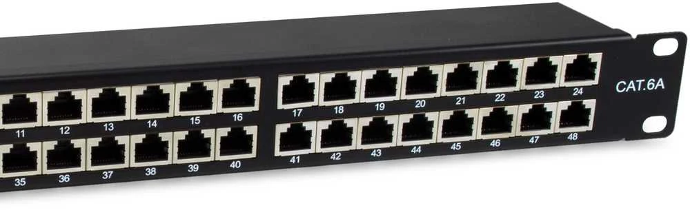 Equip Patchpanel 48x RJ45 Cat6A 19 FTP 1HE Premium juodas