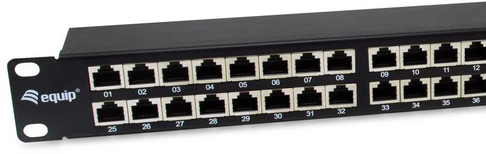 Equip Patchpanel 48x RJ45 Cat6A 19 FTP 1HE Premium juodas