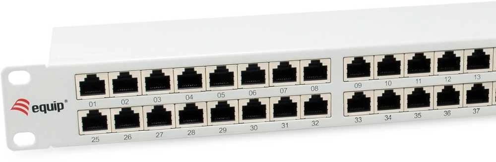 Equip Patchpanel 48x RJ45 Cat6A 19 FTP 1HE Premium hellgrau
