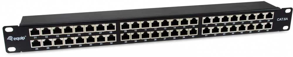 Equip Patchpanel 48x RJ45 Cat6A 19 FTP 1HE Premium juodas