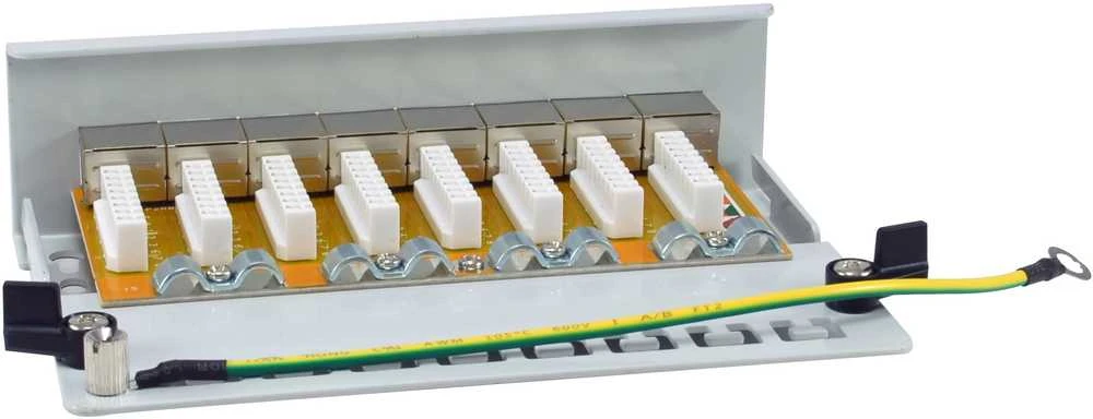 „Equip“ komutacinis skydelis 8x RJ45 Cat6A FTP 1HE „Keystone“ montažas, žalias