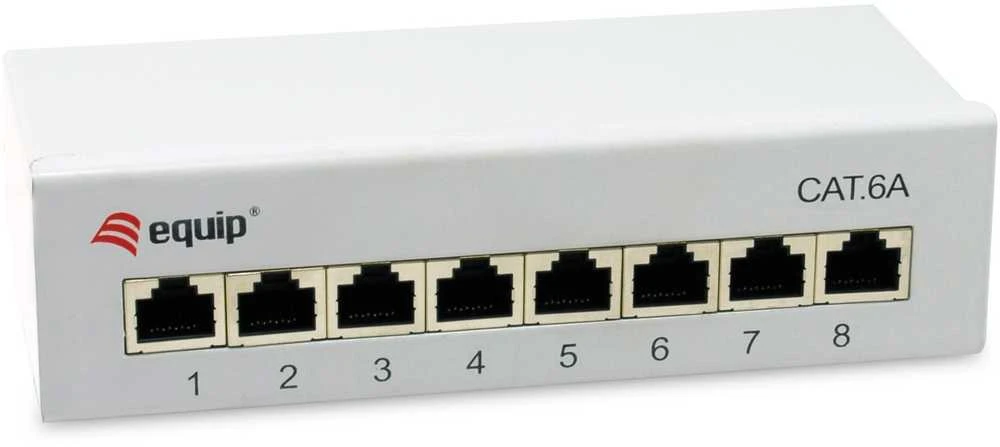 „Equip“ komutacinis skydelis 8x RJ45 Cat6A FTP 1HE „Keystone“ montažas, žalias