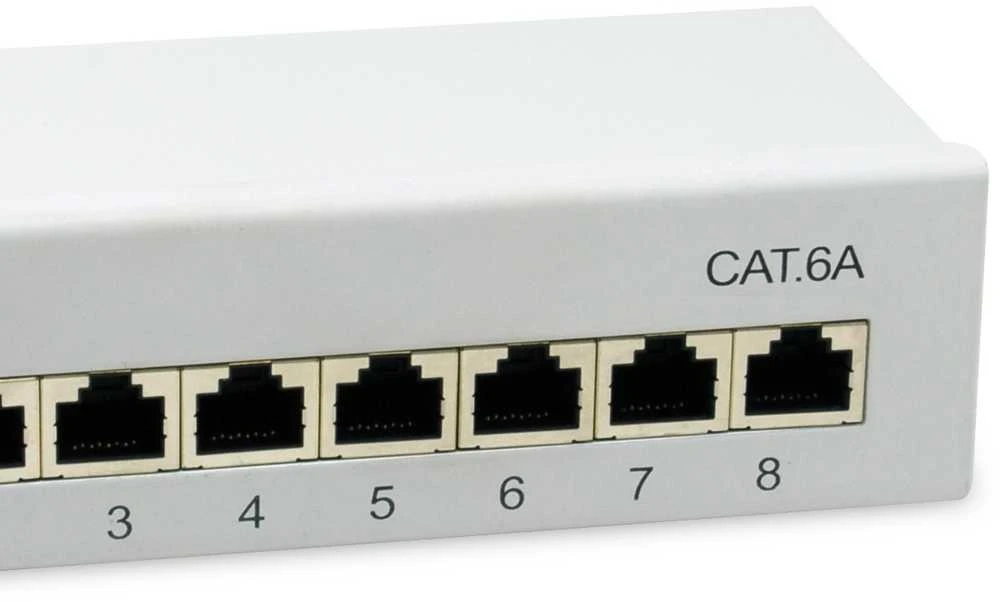 „Equip“ komutacinis skydelis 8x RJ45 Cat6A FTP 1HE „Keystone“ montažas, žalias