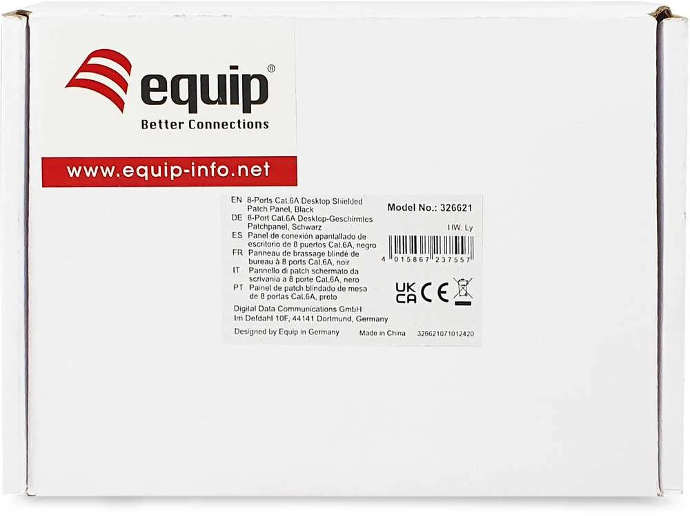 Equip Patchpanel 8x RJ45 Cat6A FTP 1HE Premium juodas