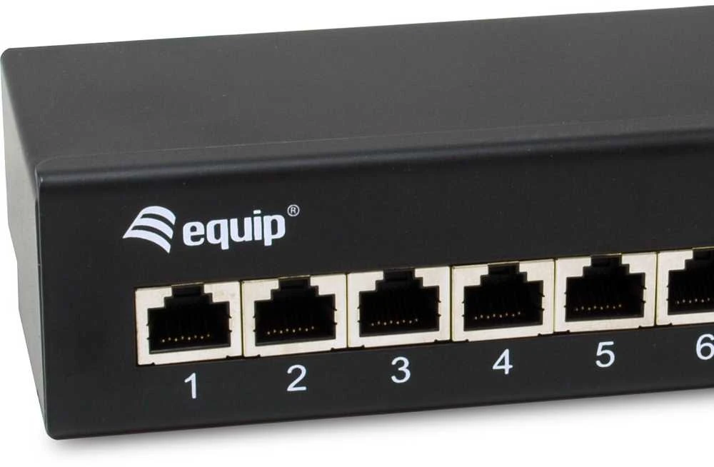 Equip Patchpanel 8x RJ45 Cat6A FTP 1HE Premium juodas