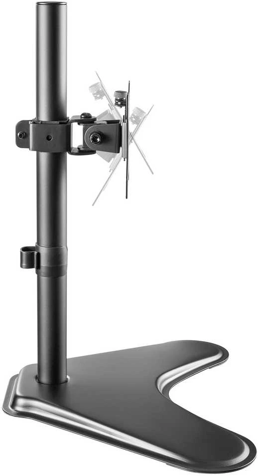 Laikiklis Equip 13"-32" pasukamas monitoriaus stalo stovas, 75 x 75 mm, 100 x 100 mm, -45 - 45°, -90 - 90°, aliuminis, plastikas, juodas