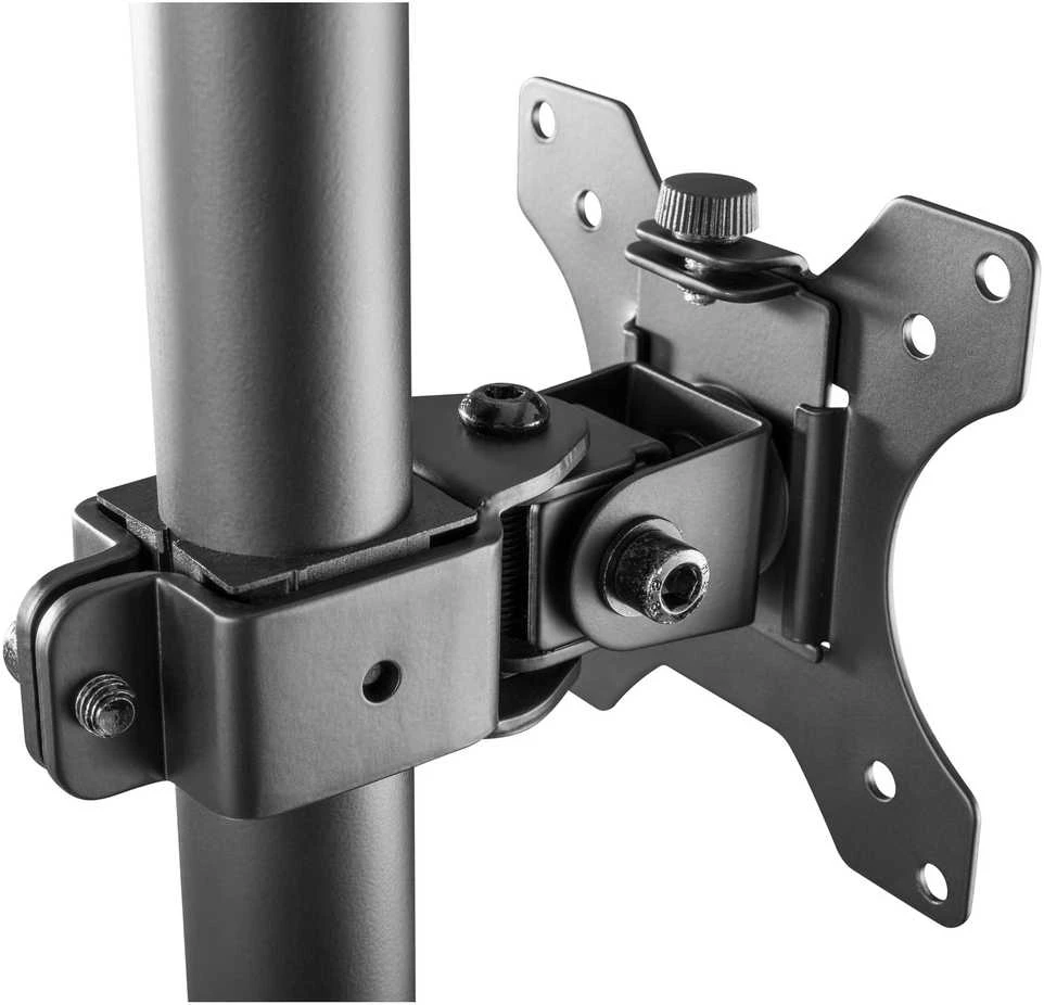 Laikiklis Equip 13"-32" pasukamas monitoriaus stalo stovas, 75 x 75 mm, 100 x 100 mm, -45 - 45°, -90 - 90°, aliuminis, plastikas, juodas
