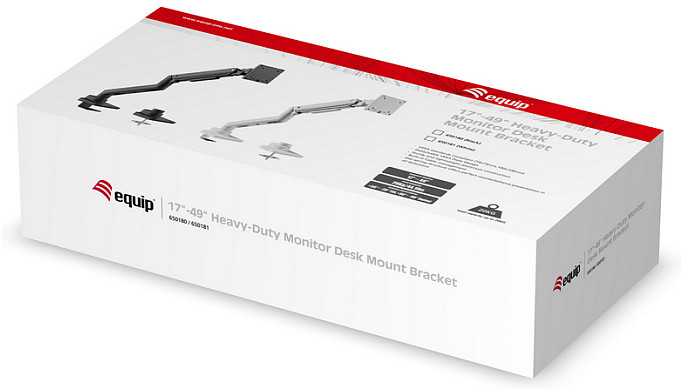 Equip 650180 monitoriaus laikiklis arba stovas 124,5 cm (49″) Stalas Juoda
