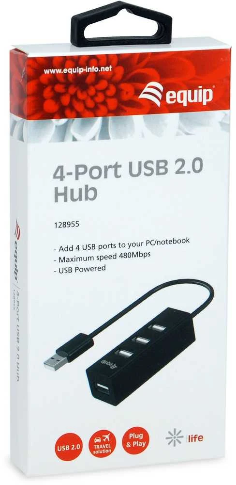 HUB USB Equip Equip USB-Hub 4-Port 2.0 ->4x2.0 480Mbps o.įkroviklis sw