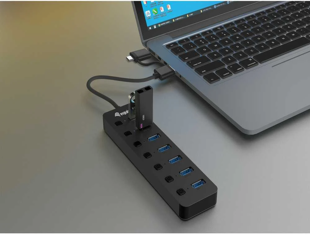 HUB USB Equip Equip USB-Hub 7-Port 3.2 ->7x3.2 5Gbps m.įkroviklis sw