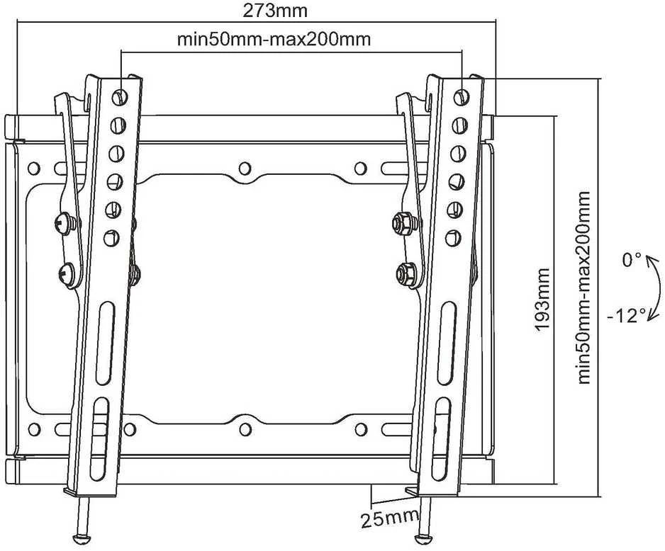 Laikiklis Equip Equip Wandhalterung 23"-43"/1TFT 35kg 1Gelenk Neigung sw