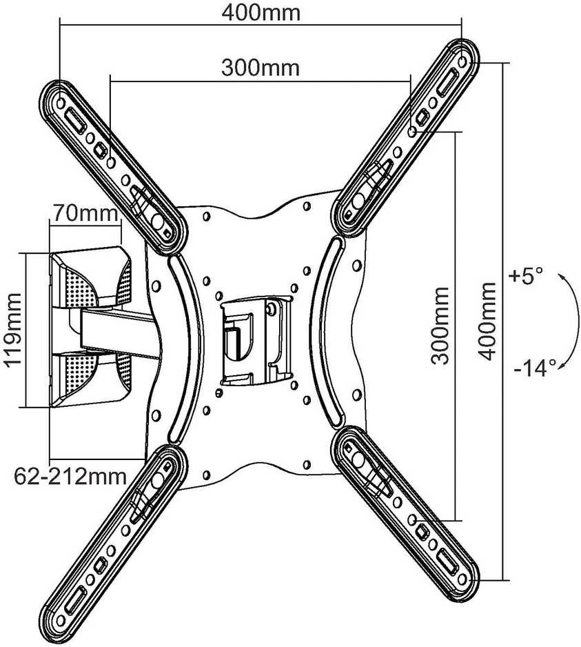 Equip Sienos laikiklis 650406 23 "- 55" '