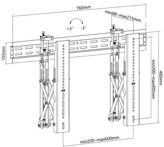 Equip Sieninis laikiklis 37"-70" 1 TFT iššokantis ekranas 1 jungtis 45 kg sw lite mažmeninė prekyba