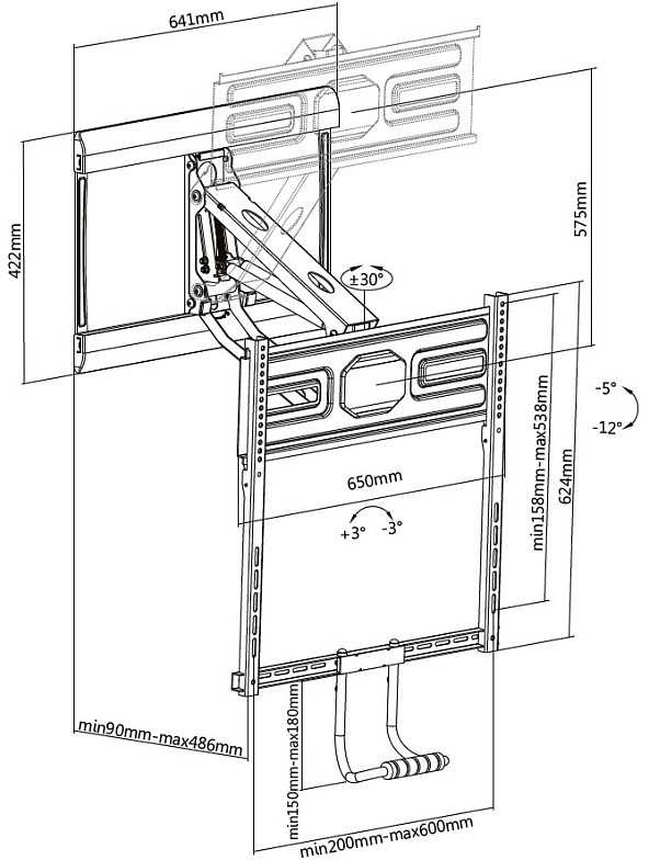 Equip Televizoriaus sieninis laikiklis 43"-50"/35kg 1TFT 4Gelenke ištraukiamas juodas