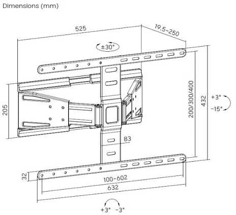 Equip 650344 televizoriaus laikiklis 2,29 m (90″) Juoda