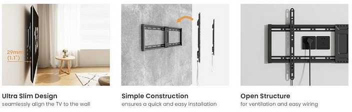Laikiklis Equip Equip Wandhalterung 43''-95''/1TFT 30kg 1Gelenk Push-In-Pop