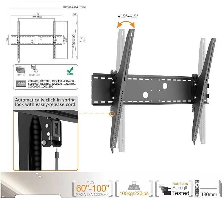 Equip Sienos laikiklis 650322 60 '- 100'