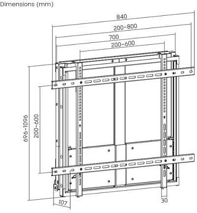 Equip Įrengti Laikiklis sieninis 60''-100''/1TFT 60-90kg 1Gelenk Up-Down sw